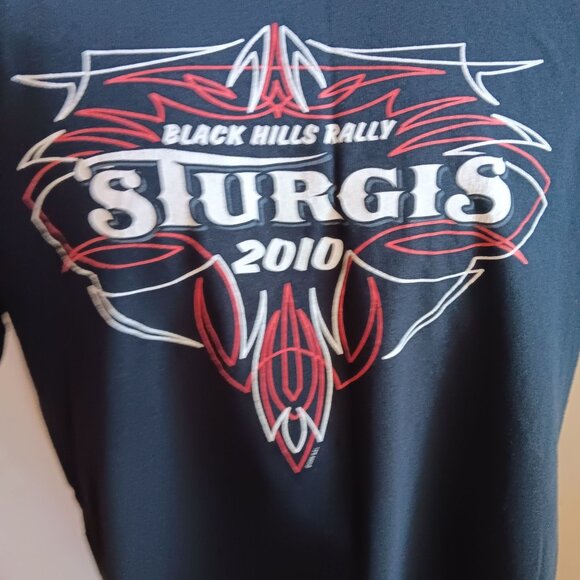 Gildan Black Hills Rally Sturgis 2010 T-Shirt XL Heavy Cotton Mens - Picture 3 of 5